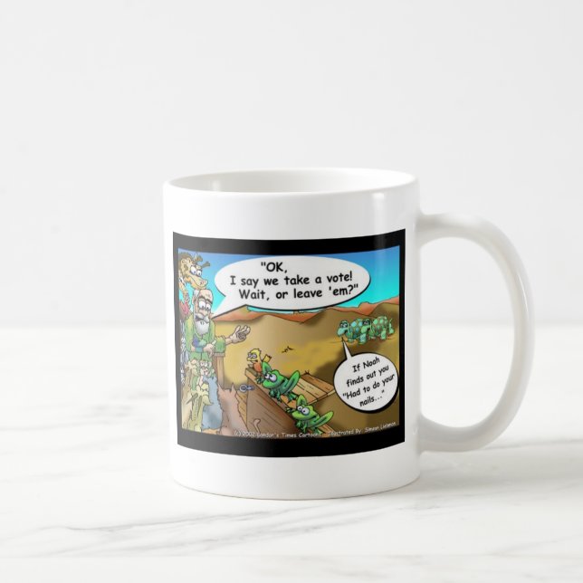 "Noah's Ark" Funny Cartoon T-Shirts Gift Sammlerst Kaffeetasse (Rechts)