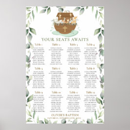 Noah's Ark Greenerity Baptism Seating Chart Poster