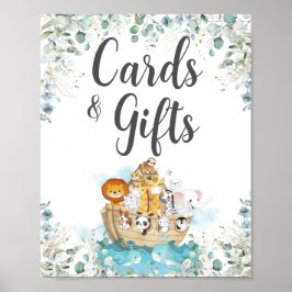 Noah's Ark Greenery Geburtstag Taufkarte & Geschen Poster