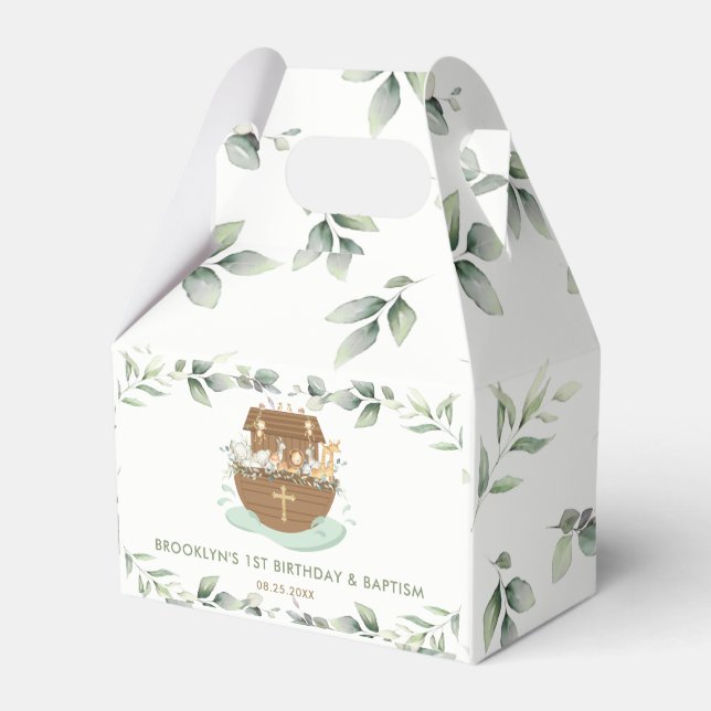 Noahs Ark Greenery Geburtstagsfeier Geschenkschachtel (Vorderseite)