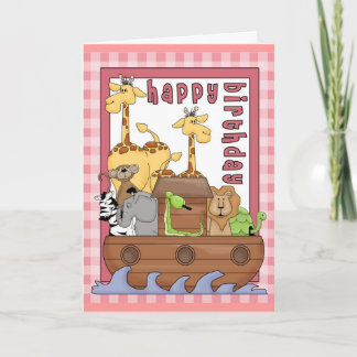 Noah's Ark Happy Birthday Karte