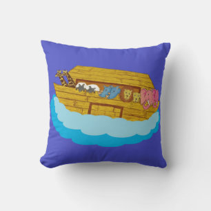 Noah's Ark Illustration Rainbow Funny Elephant Kissen
