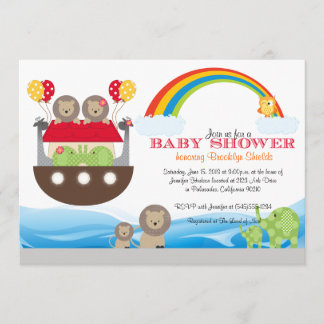 Noah's Ark Invitation - Babydusche Einladung