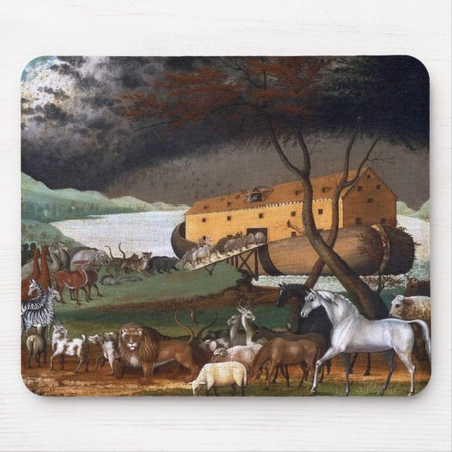 Noah's Ark - Malerei von Edward Hicks - 1846 Mousepad (Vorne)