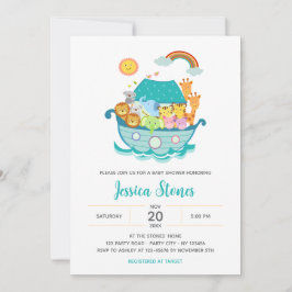 Noah's Ark Niedlich Baby Shower Einladung / Taufe