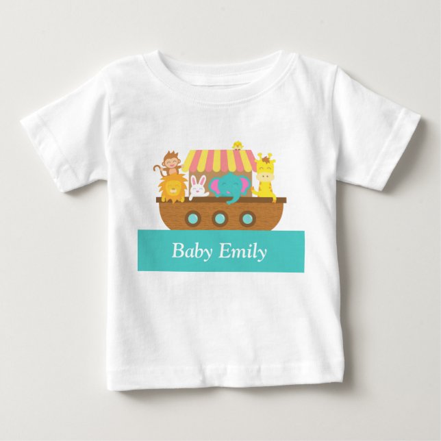 Noah's Ark, Niedliche Tiere für Baby Boy oder Girl Baby T-shirt (Vorderseite)
