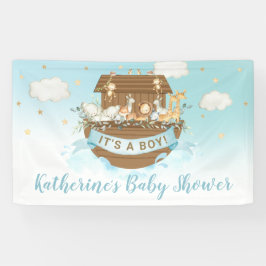Noah's Ark Niedlicher Tiere Boy Baby Shower Hinter Banner