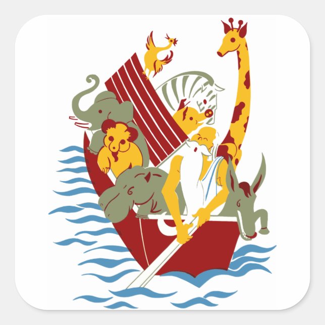 Noah's Ark Quadratischer Aufkleber (Vorderseite)