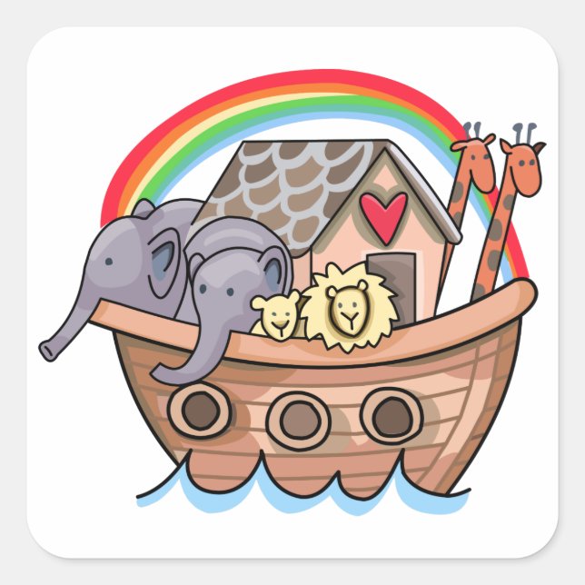 Noah's Ark Quadratischer Aufkleber (Vorderseite)