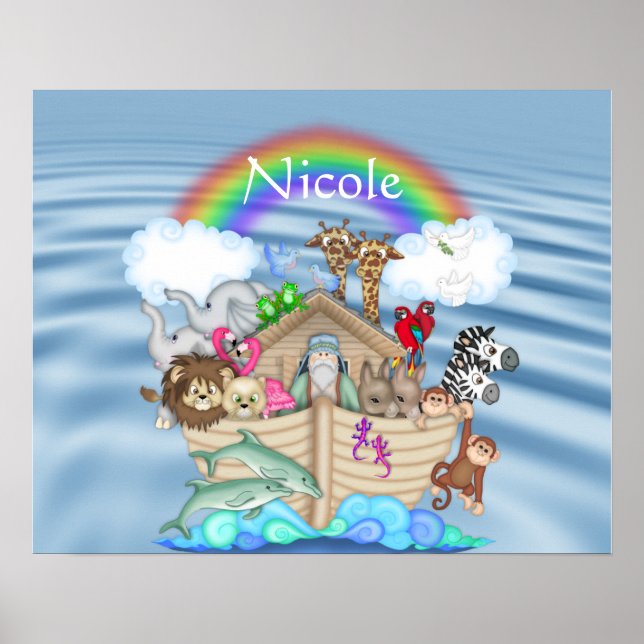 NOAHS ARK Rainbow KINDERZIMMER DECORATION Poster (Vorne)