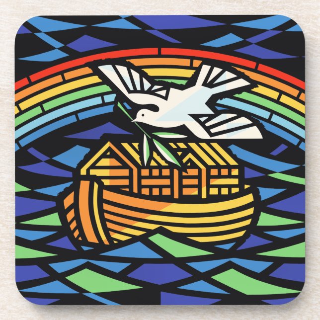 Noah's Ark, Regenbogen, Dove Getränkeuntersetzer (Vorderseite)