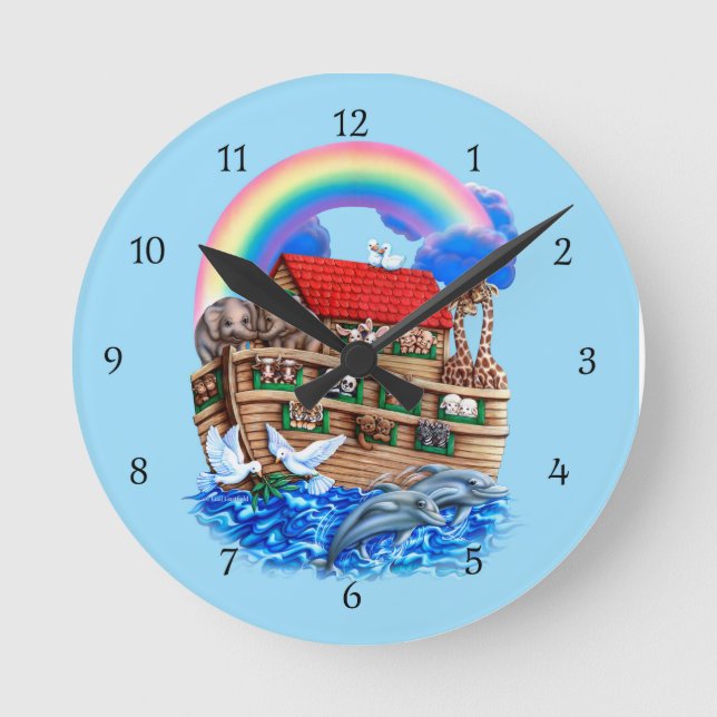 Noah's Ark Runde Wanduhr (Vorderseite)