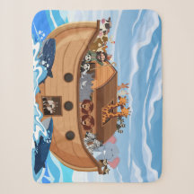 Noah's Ark Sherpa Fleece Blanket für Kinder
