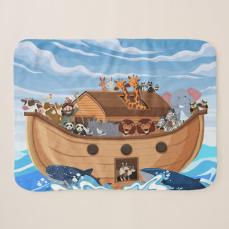 Noah's Ark Sherpa Fleece Blanket für Kinder Sherpadecke