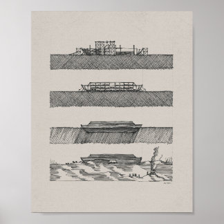 Noah's Ark Sketches - Bibelkunst, Wassermauer Poster
