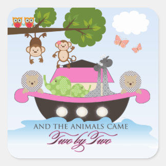 Noahs Ark Stickers for Girls Square