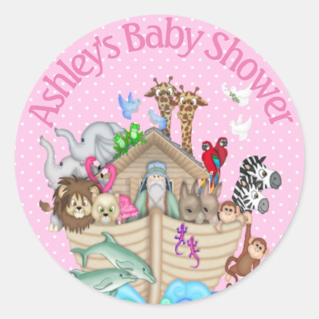 Noah's Ark Stickers für Einladungen (Vorderseite)