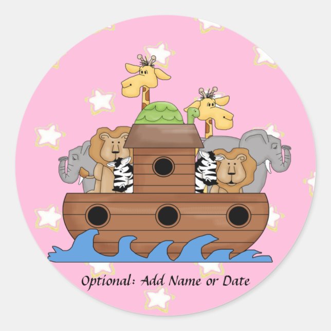 Noah's Ark Stickers für Einladungen (Vorderseite)