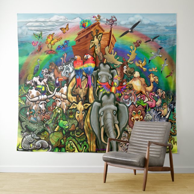 Noah's Ark Tapestry Wandteppich (Beispiel (Horizontal))