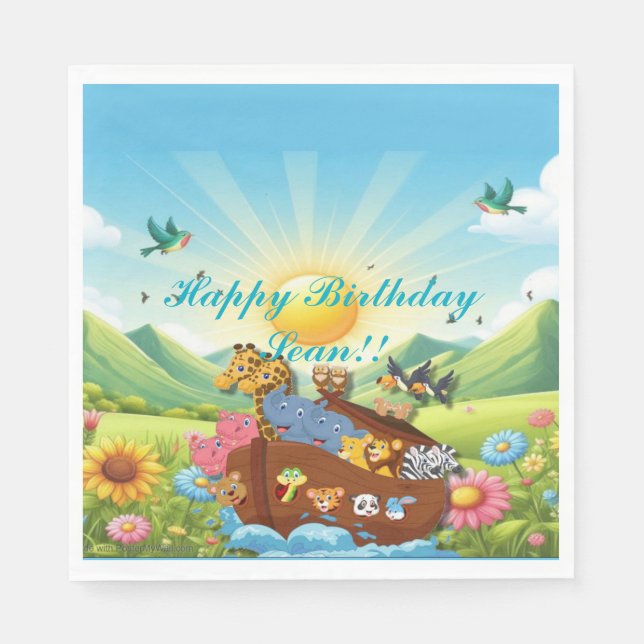 Noah's Ark Theme Serviette (Vorderseite)