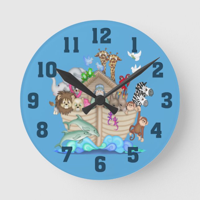 Noah's Ark Wall Clock Runde Wanduhr (Vorderseite)