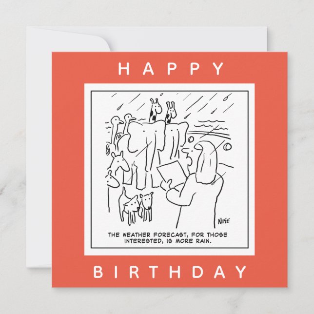 Noahs Ark Weather Forecast Cartoon Karte (Vorderseite)