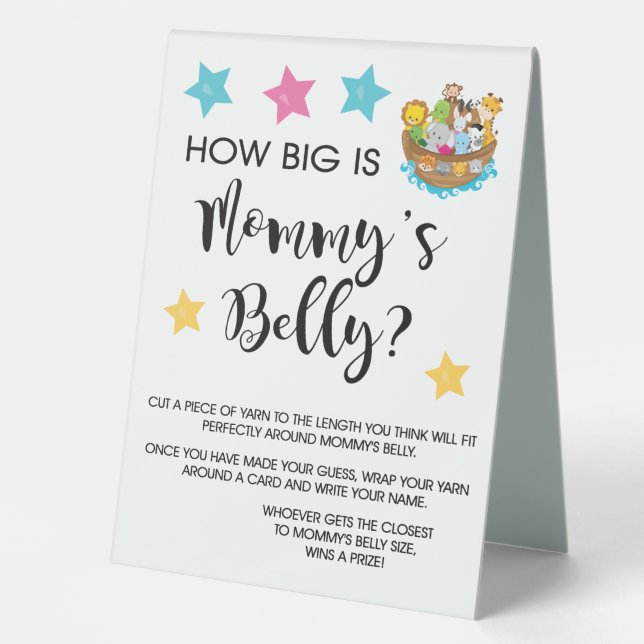 Noah's Ark Wie groß ist Mommy Bly Table Sign Tischaufsteller (Vorderseite)