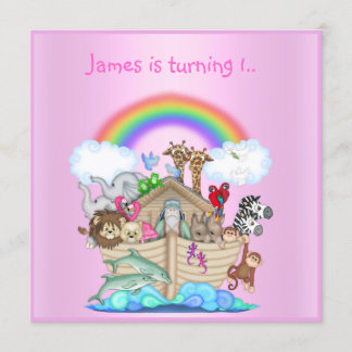 Noahs Arsch Animal Einladung PINK 2