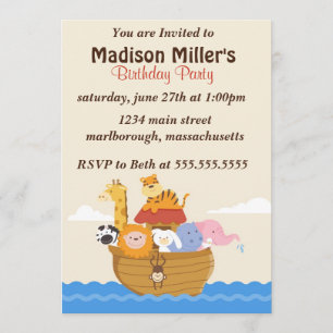 Noahs Bogen-Geburtstag laden ein Einladung