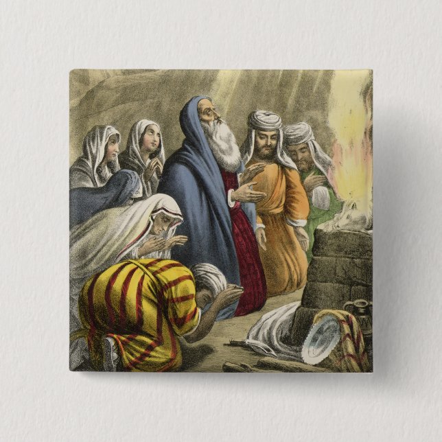 Noahs Opfer auf dem Verlassen der Arche, von einer Button (Vorderseite)
