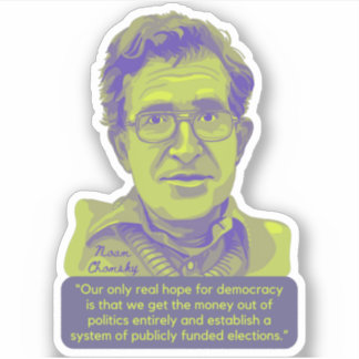 Noam Chomsky Portrait and Quote Aufkleber