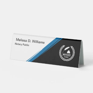 Noary Public Logo Zent Style Desk Name Plaque Tischaufsteller
