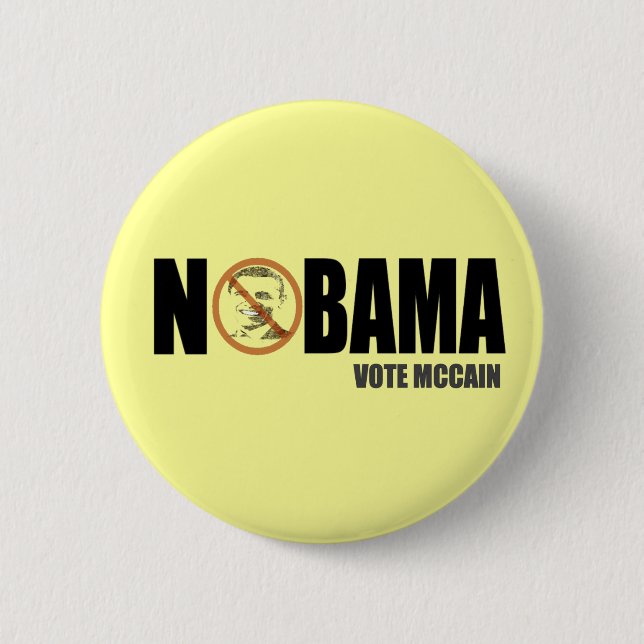 Nobama Abstimmung McCain lustiges AntiObama Button (Vorderseite)