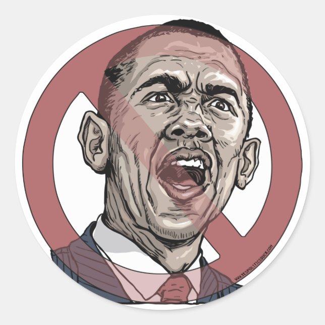 Nobama Anti Obama Circle Slash Gear Runder Aufkleber (Vorderseite)