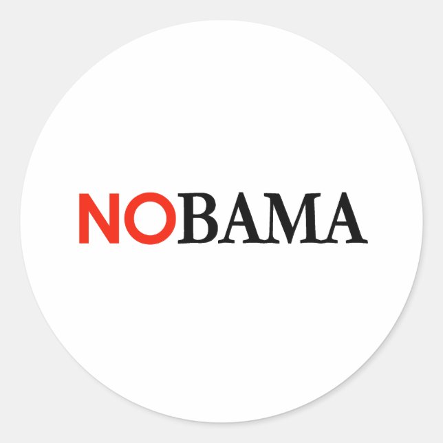 NOBAMA / ANTI-OBAMA - Maßgeschneidert Runder Aufkleber (Vorderseite)