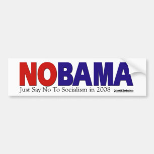 NOBAMA rot und Blau - Autoaufkleber lang