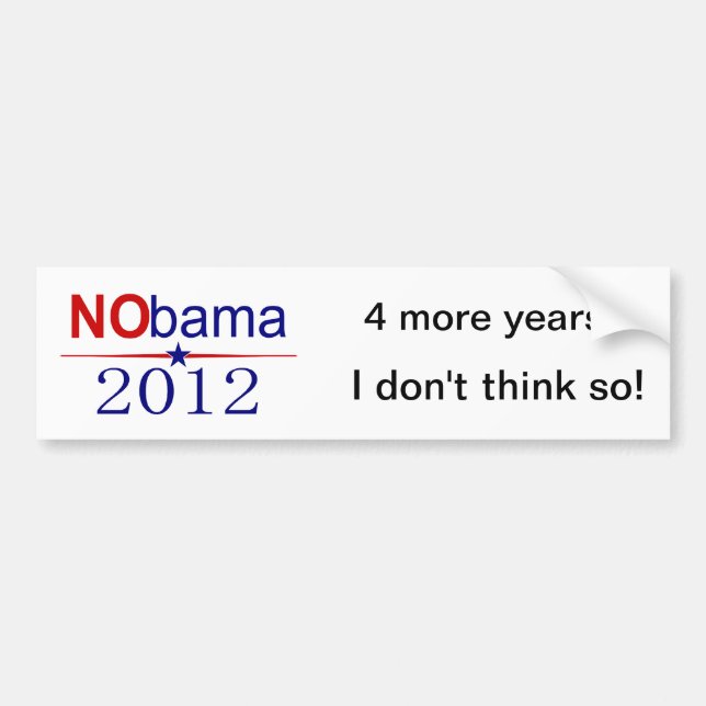 NObama Wahl 2012 Autoaufkleber (Vorne)