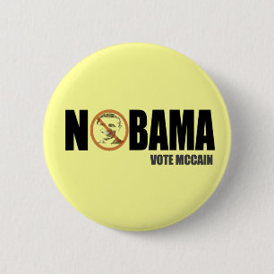 Nobama Wähle McCain Lustig Anti Obama Knopf Pin Button
