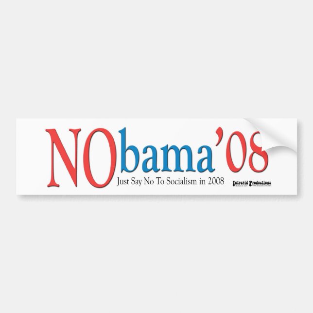 NObama Weiß-Hintergrund Autoaufkleber (Vorne)
