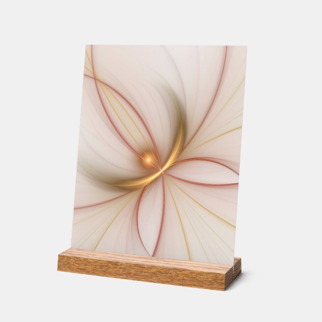 Nobelkupfer und Gold Abstrakt Moderne Fraktal Kuns Acrylschild (Winkel)