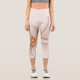 Nobelkupfer und Gold Abstrakt Moderne Fraktal Kuns Capri Leggings