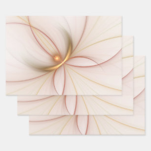 Nobelkupfer und Gold Abstrakt Moderne Fraktal Kuns Geschenkpapier Set