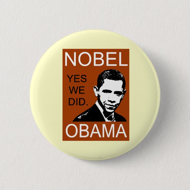 Nobelpreis Obama Button (Vorderseite)