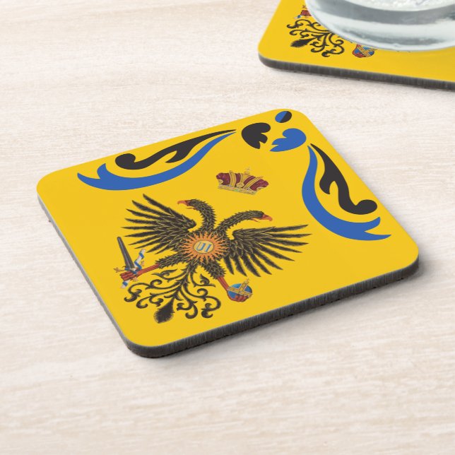 Nobile Contrada dell'Aquila Palio di Siena (Adler) Getränkeuntersetzer (Linke Seite)