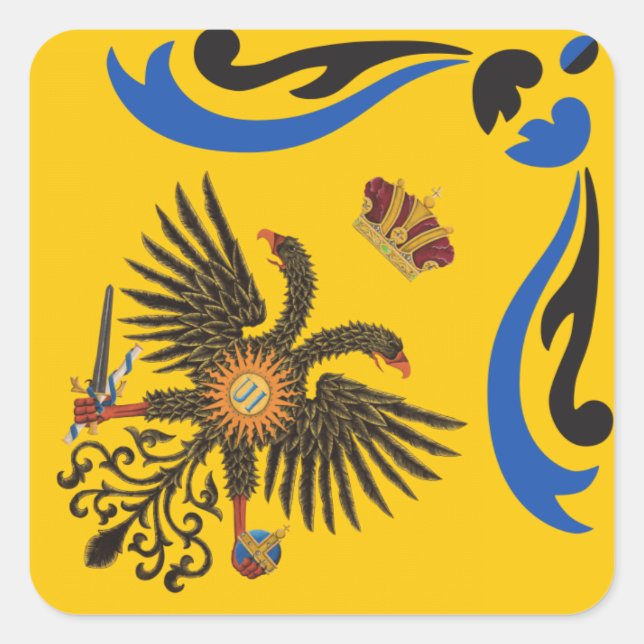 Nobile Contrada dell'Aquila Palio di Siena (Adler) Quadratischer Aufkleber (Vorderseite)