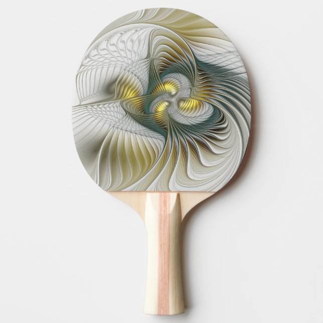Nobile Golden Aquamarine Abstrakte Fantasie Frakta Tischtennis Schläger (Vorderseite)