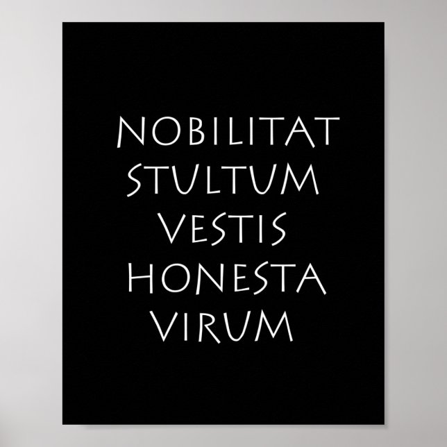 Nobilitat stultum vestis honesta virum poster (Vorne)