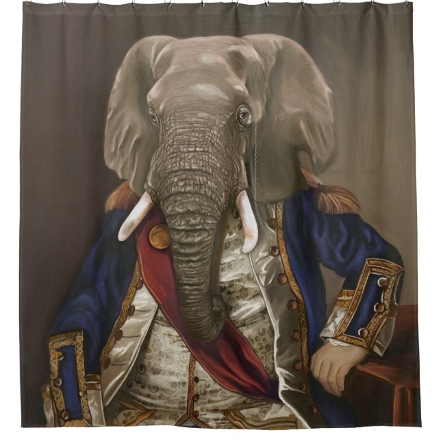 Noble Beasts - Dandy Elephant  Duschvorhang (Vorderseite)