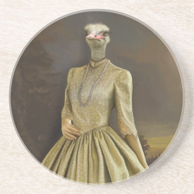 Noble Beasts - Dandy Ostrich  Getränkeuntersetzer (Vorne)