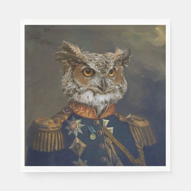 Noble Beasts - Dandy Owl Serviette (Vorderseite)